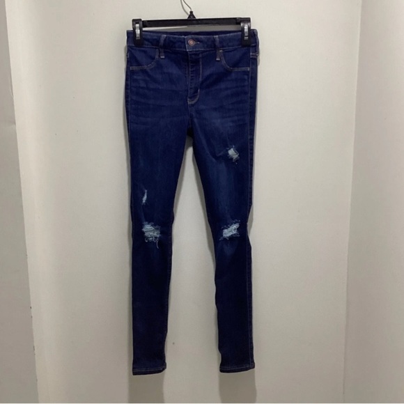 Hollister Jeans Womens 5R High Rise Legging Skinny Distressed Stretch Blue 🌟 - Picture 3 of 8